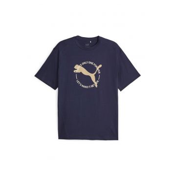 Tricou cu decolteu la baza gatului si imprimeu logo