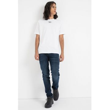 Tricou din bumbac cu decolteu la baza gatului Just