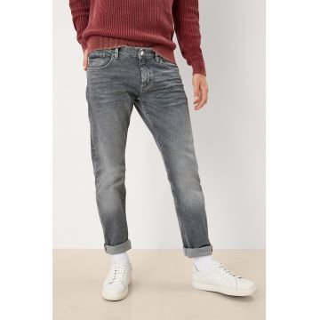 Blugi slim fit cu aspect decolorat - Gri deschis