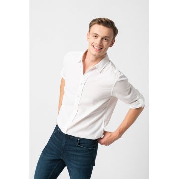 Camasa regular fit din amestec de in Clemens