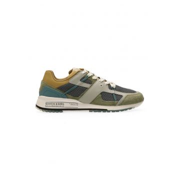 Pantofi sport low-cut cu garnituri de piele si piele intoarsa