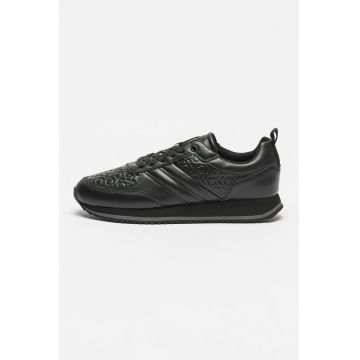 Pantofi sport low-cut de piele cu garnituri cu monograma
