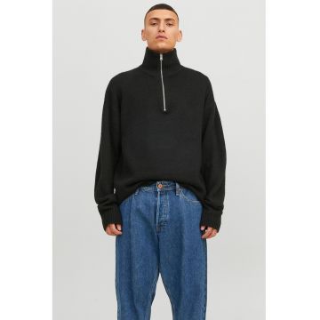 Pulover relaxed fit cu fenta cu fermoar Rollie