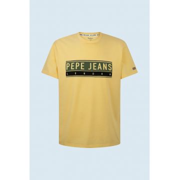 Tricou cu decolteu la baza gatului si imprimeu Jayo