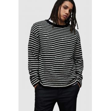 AllSaints longsleeve PARK barbati, culoarea negru, modelator