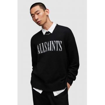 AllSaints pulover din amestec de lana LUKA SAINTS barbati, culoarea negru