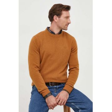 Barbour pulover de lana barbati, culoarea galben, light