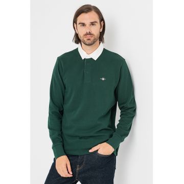 Bluza polo din bumbac cu guler contrastant Shield