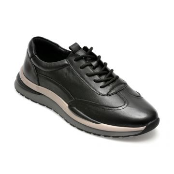Pantofi OTTER negri, 23043, din piele naturala