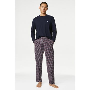 Pijama din bumbac cu buzunare laterale