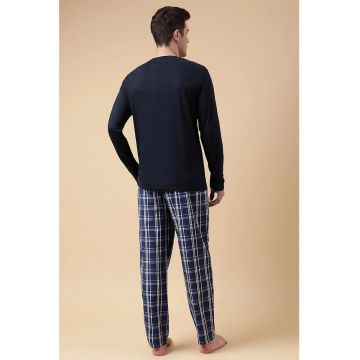 Pijama din bumbac cu imprimeu