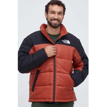 The North Face geaca barbati, culoarea maro, de iarna