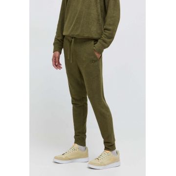 UGG pantaloni de trening culoarea verde, neted