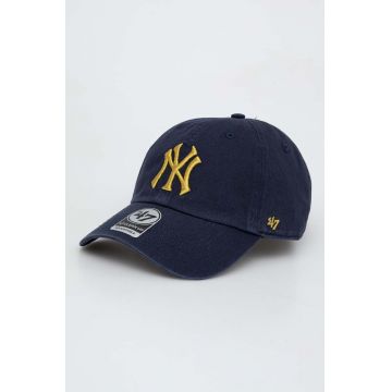 47brand șapcă de baseball din bumbac MLB New York Yankees culoarea albastru marin, cu imprimeu