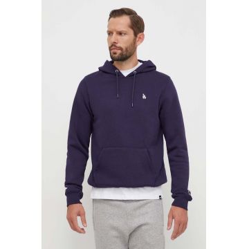 47brand bluza MLB Los Angeles Dodgers barbati, culoarea albastru marin, cu glugă, neted
