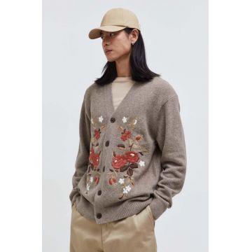 Abercrombie & Fitch cardigan barbati, culoarea bej