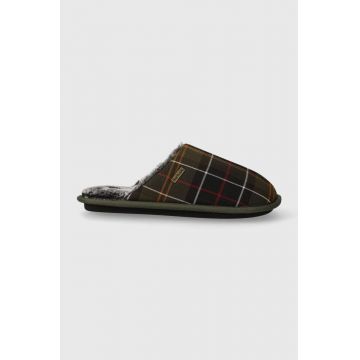 Barbour papuci de casa Young culoarea verde, MSL0010TN12
