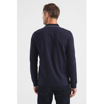 Bluza polo slim fit din material pique