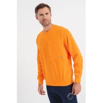 Bluza sport de material fleece cu buzunar pe piept Colab