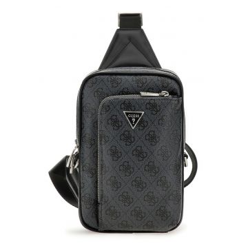 Geanta crossbody de piele ecologica cu model monograma
