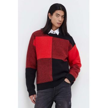HUGO pulover de lana barbati, culoarea negru