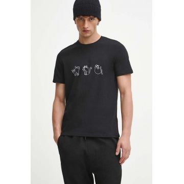 Medicine tricou din bumbac barbati, culoarea negru, cu imprimeu