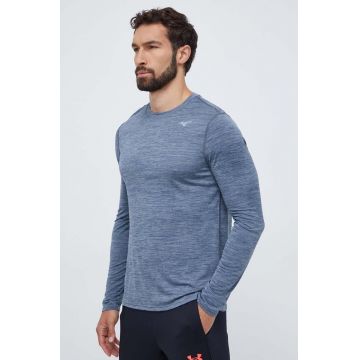 Mizuno longsleeve pentru alergare Impulse Core culoarea gri, cu imprimeu