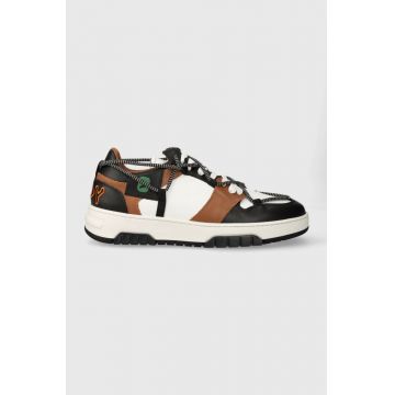 Off Play sneakers din piele SORRENTO culoarea maro, SORRENTO 1 WHITE BLACK COGNAC GREEN Off Play sneakers din piele SORRENTO culoarea maro, SORRENTO 1 WHITE BLACK COGNAC GREEN