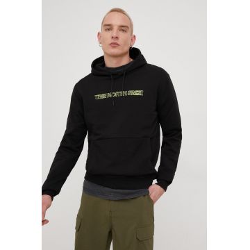 The North Face hanorac de bumbac barbati, culoarea negru, cu imprimeu