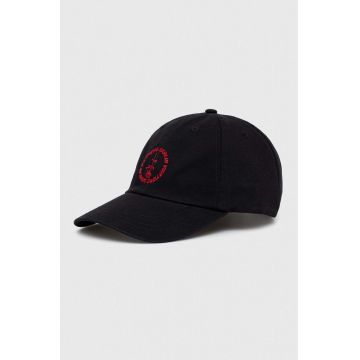 Vertere Berlin șapcă de baseball din bumbac culoarea negru, cu imprimeu