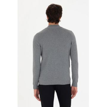 Cardigan cu fermoar si logo