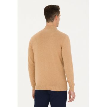 Cardigan cu fermoar si logo