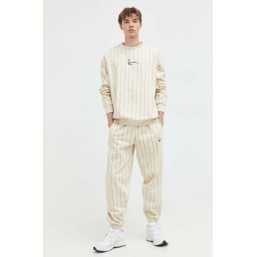 Karl Kani pantaloni de trening culoarea bej, modelator