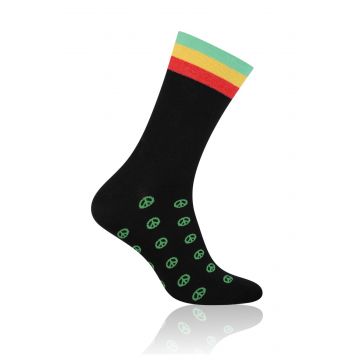 Sosete barbati, model Peace - More S079044 negru detaliu verde