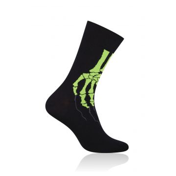 Sosete barbati, model Skeleton - More S079077 negru detaliu verde