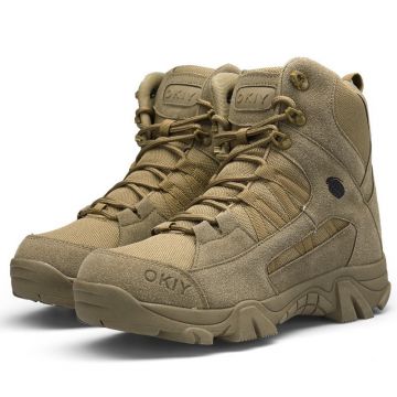 Bocanci militari, maro nisip, piele bovina, marimea 44