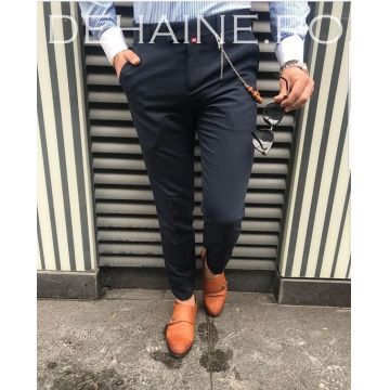 Pantaloni barbati eleganti bleumarin ZR A3625 B1-1.2