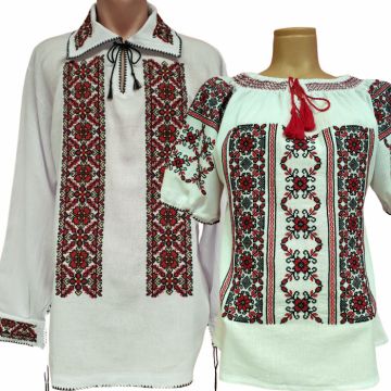 Set Traditional Cuplu 293   Camasi traditionale cu broderie