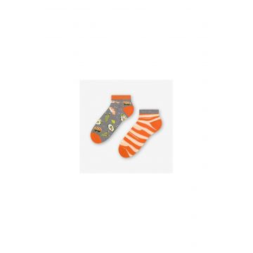 Sosete scurte barbati, model asimetric Sushi Low - Happy socks - More S035-013 gri