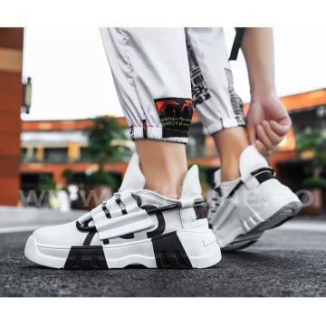 Adidasi barbati albi cu negru B5657  T14-1
