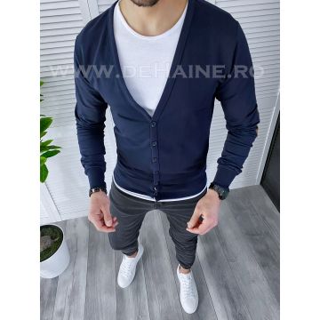 Bluza barbati bleumarin slim fit A6268 D8-1
