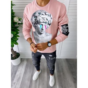 Bluza barbati roz slim fit K404  16-2