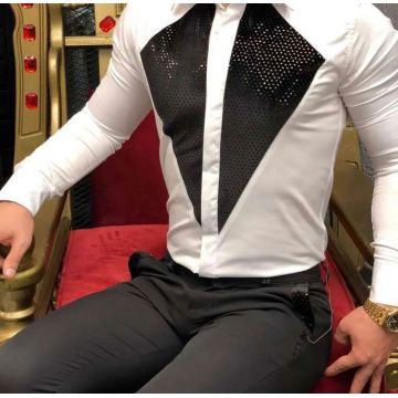 Camasa barbati alba slim fit pentru evenimente B6128   11/12-1