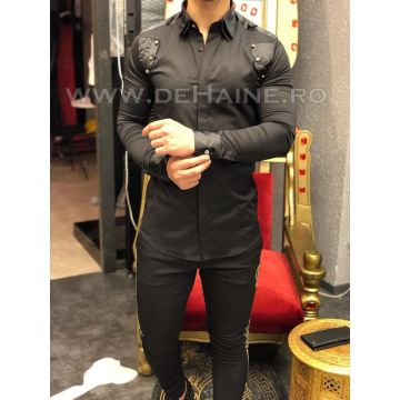 Camasa barbati neagra slim fit pentru evenimente B5780 O3-3.2