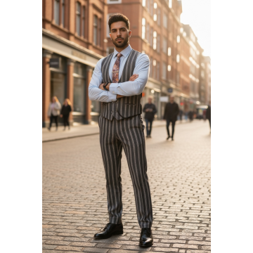 Compleu barbati  Vesta + Pantaloni B4104 56-4