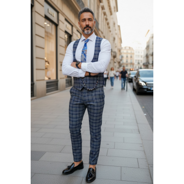 Compleu barbati  Vesta + Pantaloni B4163 50-1