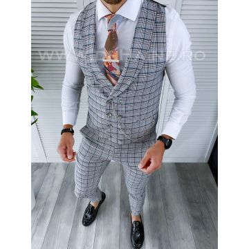 Compleu barbati Vesta + Pantaloni cu linii roze si verzi B4172 41-2 Compleu barbati Vesta + Pantaloni cu linii roze si verzi B4172 41-2