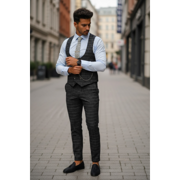 Compleu barbati  Vesta + Pantaloni B4186 X1 / 52-4
