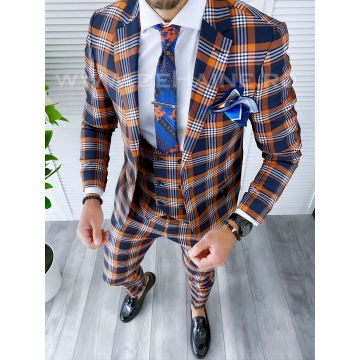 Costum barbati slim fit + Vesta A7802 43-5