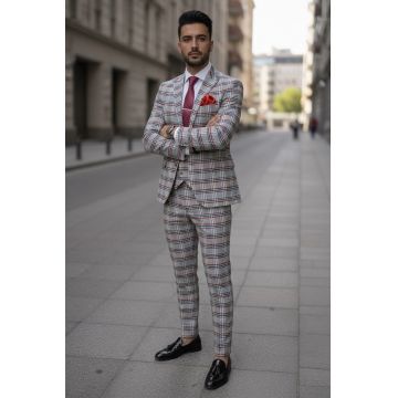 Costum barbati slim fit + Vesta A7806 D3-3.2